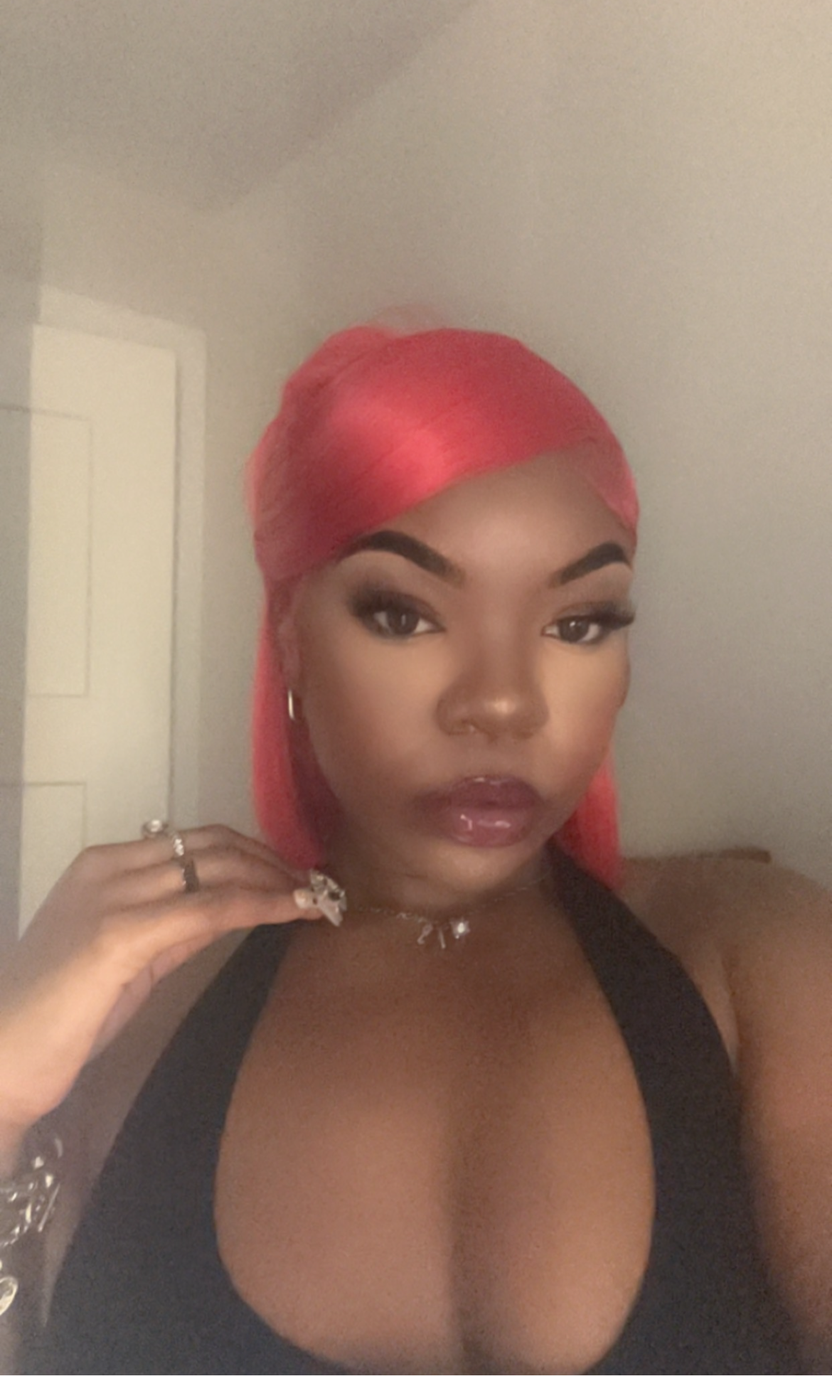Custom Cherry Red Human Hair Wig Blunt Bob 22”-23” Cap