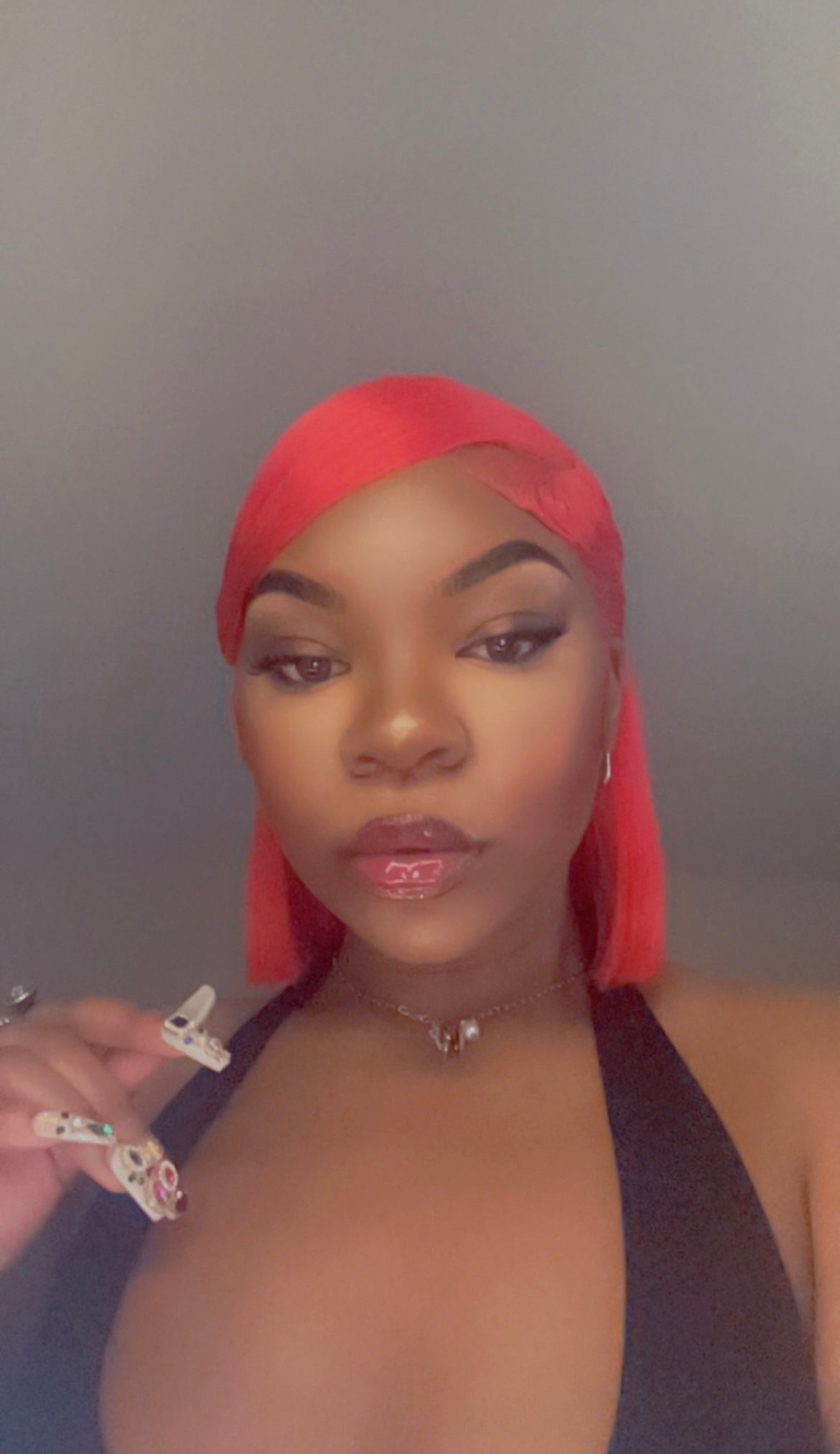 Custom Cherry Red Human Hair Wig Blunt Bob 22”-23” Cap
