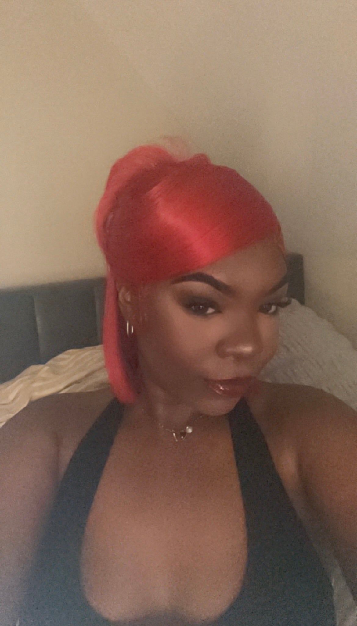 Custom Cherry Red Human Hair Wig Blunt Bob 22”-23” Cap
